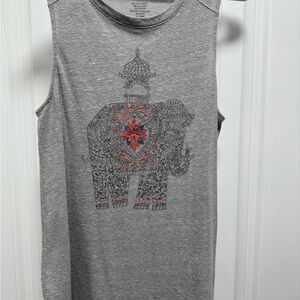 Gray Sleeveless Top with Elephant Design